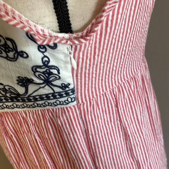 THML cotton linen dress striped embroidered with tassels - Picture 6 of 10